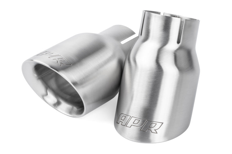 APR Double-Walled 3.5in Slash-Cut Tips - Brushed Silver - Set of 2 - TPK0007