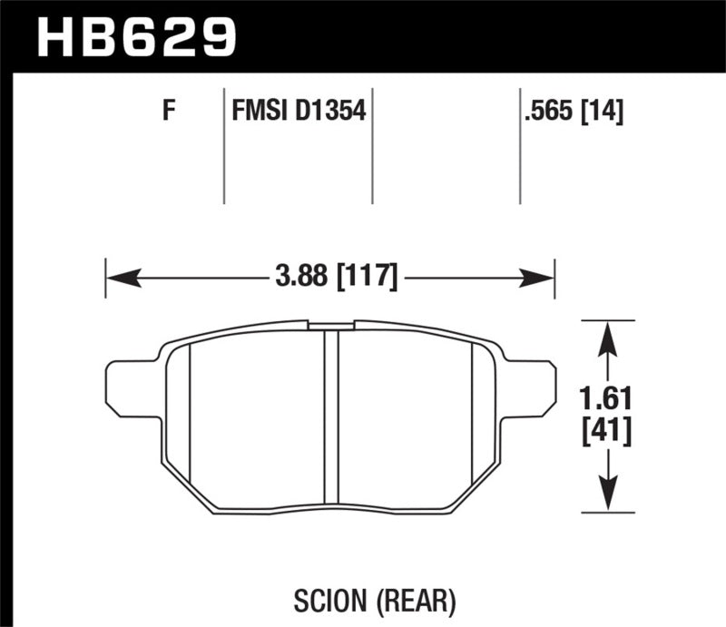 Hawk 08-15 Scion xB HPS 5.0 Rear Brake Pads - HB629B.565