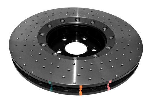DBA 14-17 Audi A8 Quattro Front Slotted 5000 Series 2 Piece Rotor Assembled w/ Black Hat Drill/Dimp - DBA52774BLKXD