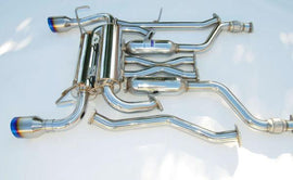 Invidia 03-08 Infiniti FX35/45 Gemini Single Layer Titanium Tip Cat-back Exhaust - HS03IFXGIT