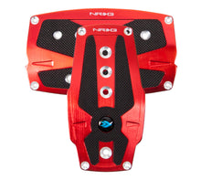 Load image into Gallery viewer, NRG Brushed Aluminum Sport Pedal A/T - Red w/Black Rubber Inserts - PDL-250RD