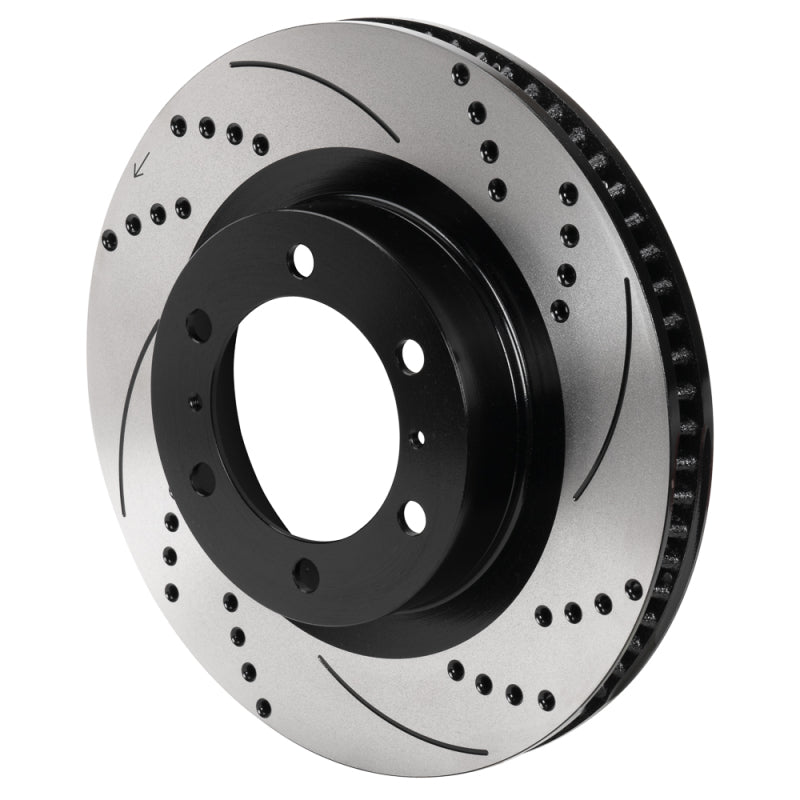 Wilwood 6x5.5 SRP Drilled & Slotted Black Electro Coat Rotor LH - 160-17119-BK