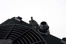 Load image into Gallery viewer, CSF Universal Half Radiator w/-16AN &amp; Slip-On Fittings/12in SPAL Fan &amp; Shroud - Black Finish - 2858XB