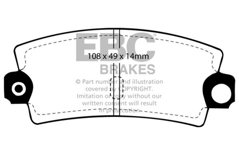 EBC 85-90 Lotus Esprit 2.2 Redstuff Rear Brake Pads - DP3189C
