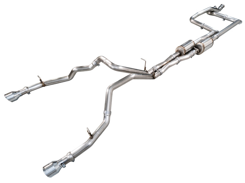 AWE Tuning 2025+ RAM 1500 RHO 3.0 I6 TT 0FG Dual Rear Exit Cat-Back Exhaust - Chrome Silver Tips - 3015-32630