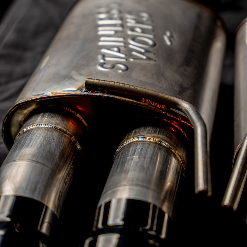 Stainless Works 18-21 Mustang GT Axle Back Legend Exhaust - Black Tips - M18ABLB