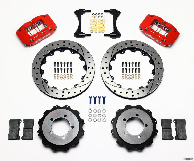 Wilwood Dynapro Radial Rear Kit 13.00in Drilled Red Mitsubishi EVO VIII - 140-9286-DR