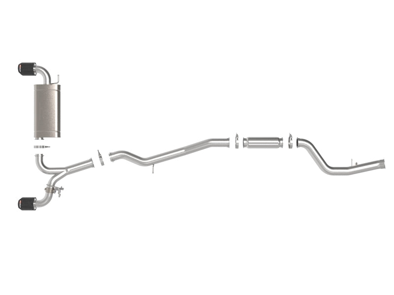 aFe POWER Takeda 2021 Toyota Supra 2.0L (t) 2.5in-3in 304 SS CB Exhaust w/ Carbon Tips - 49-36050-C