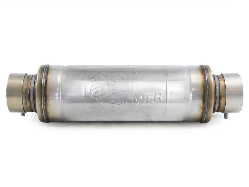 aFe MACH Force-Xp Muffler 3 IN ID Center/Center x 5 IN Dia. x 19 IN Overall Length - Round Body - 49M30059