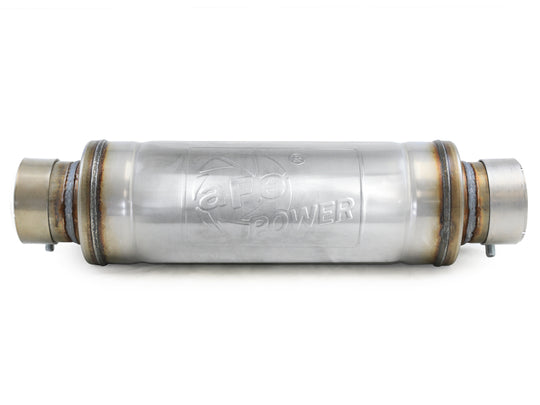 aFe MACH Force-Xp Muffler 3 IN ID Center/Center x 5 IN Dia. x 19 IN Overall Length - Round Body - 49M30059