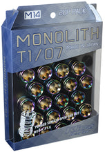 Load image into Gallery viewer, Project Kics 14 x 1.5 Neochrome T1/07 Monolith Lug Nuts - 20 Pcs - WMN04N