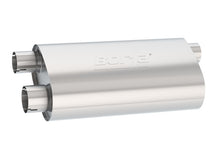 Load image into Gallery viewer, Borla Transverse Flow Notched Muffler - Oval Single Inlet/Dual Outlet 2.5in 19in x 10.5in x 5.5in - 400498