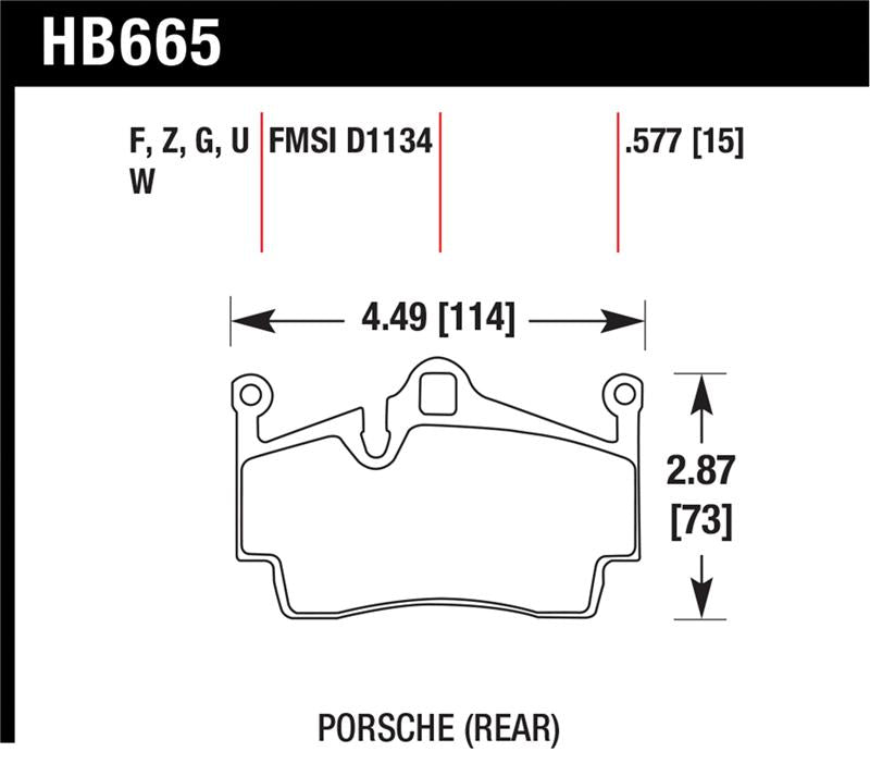 Hawk 05-16 Porsche Boxster / 07-14 Porsche Cayman DTC-70 Race Rear Brake Pads - HB665U.577