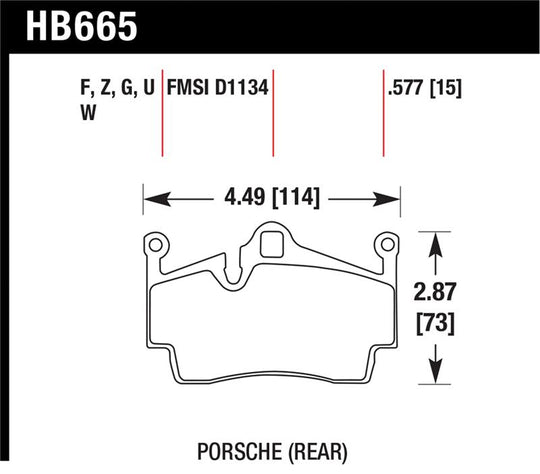 Hawk 05-16 Porsche Boxster / 07-14 Porsche Cayman DTC-70 Race Rear Brake Pads - HB665U.577