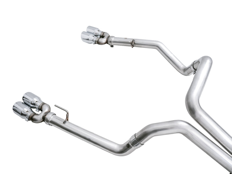 AWE Tuning 4th Gen GM 1500 6.2L 0FG Cat-Back Split Rear Exit (w/ Bumper Cutouts) - Quad Chrome Tips - 3015-42203