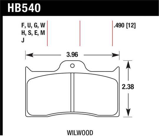 Hawk Wilwood DTC-60 Brake Pads - HB540G.490