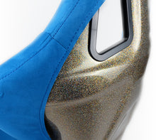 Load image into Gallery viewer, NRG FRP Bucket Seat ULTRA Edition - Large (Blue Alcantara/Gold Glitter Back) - FRP-302BL-ULTRA