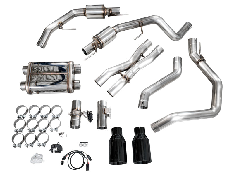 AWE Tuning Gen 3 Raptor R SwitchPath Exhaust - Diamond Black Tips - 3025-33852