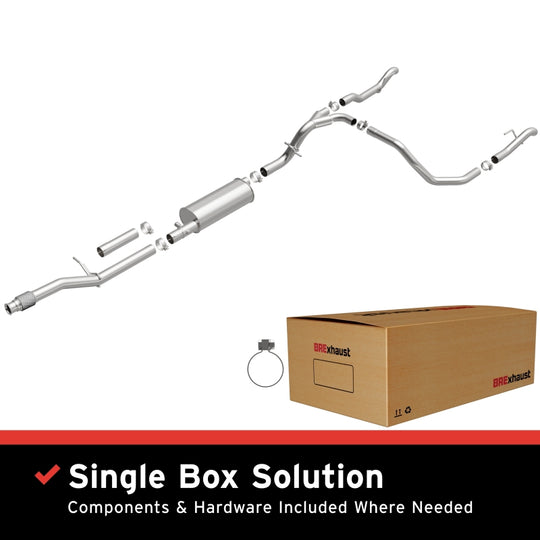BRExhaust 19-24 Chevrolet Silverado 1500 5.3L Direct-Fit Replacement Exhaust Kit - 106-1084