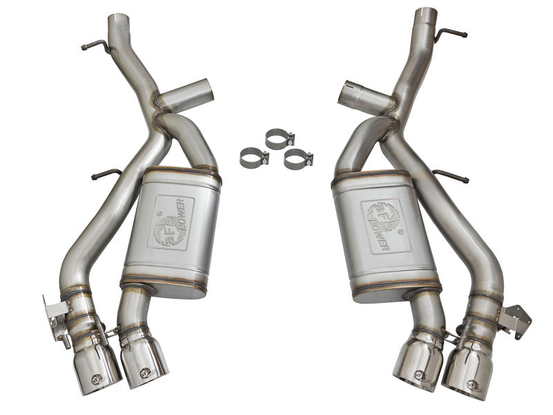 aFe MACHForce XP 3in 304 SS Axle-Back Dual Exhaust (NPP) w/ Polished Tips 16-17 Camaro SS V8-6.2L - 49-34068-P
