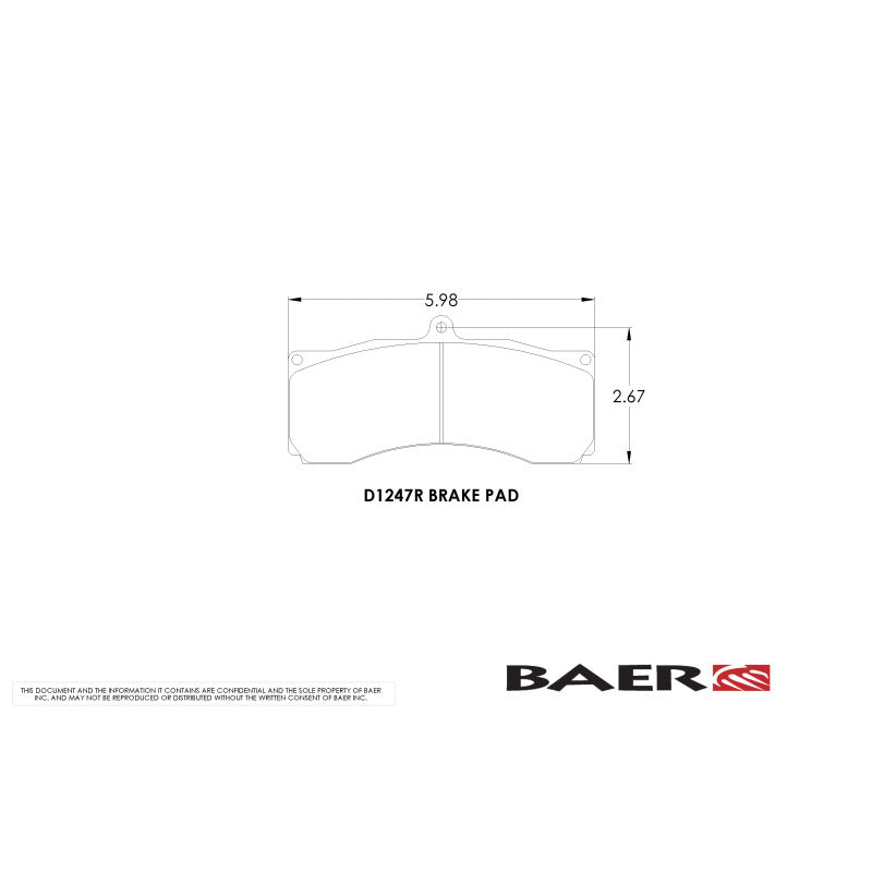 Baer Brakes Replacement Pads for Baer 6S/6R & XTR Monoblock Calipers - D1247R