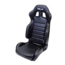 Load image into Gallery viewer, NRG Reclinable Sport Seats (Pair) PVC Leather w/NRG Logo - Black w/White Stitching - RSC-208L/R