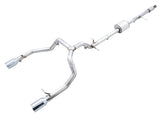 AWE Tuning 4th Gen GM 1500 5.3L 0FG Cat-Back Split Rear Exit (Flat Bumper) - Quad Chrome Tips - 3015-32205