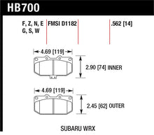 Load image into Gallery viewer, Hawk 06-07 Subaru Impreza WRX DTC-60 Front Race Brake Pads - HB700G.562