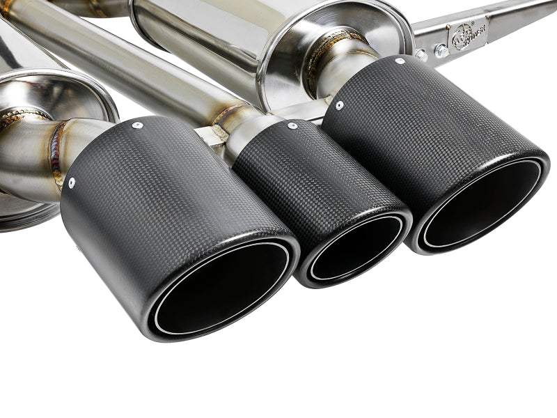 aFe POWER Takeda 2-1/2in to 2-1/4in 304SS Catback Dual-Exit Exhaust 17+ Honda Civic Type R w/CF Tips - 49-36616-C