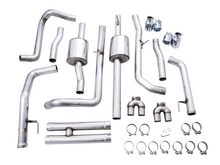 Load image into Gallery viewer, AWE Tuning 4th Gen GM 1500 6.2L 0FG Cat-Back Split Rear Exit (w/ Bumper Cutouts) - Quad Chrome Tips - 3015-42203