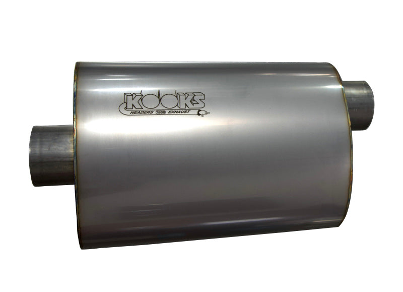 Kooks 2.5in. Oval Center/Offset Muffler 12in. Long Body Stainless Steel - MUF-009