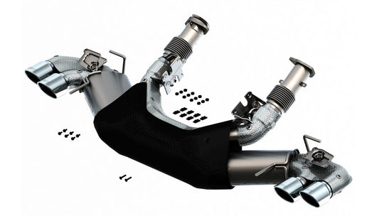 Borla 2020 Chevrolet Corvette C8 6.2L S-Type Exhaust System Dual Round A/C Tips 4inx 4.75in - 140838