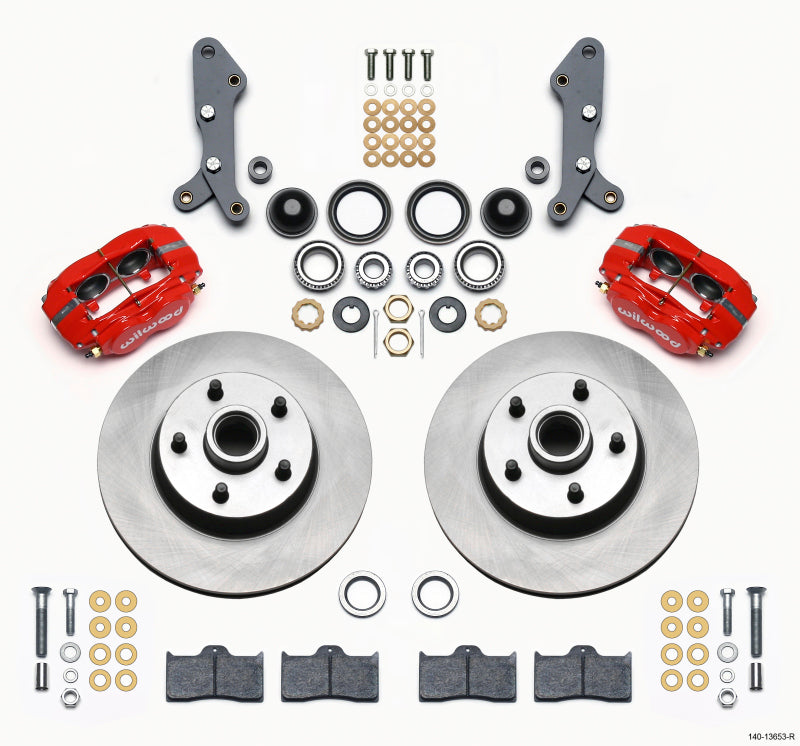 Wilwood Forged Dynalite-M Front Kit 11.30in 1 PC Rotor&Hub Red 60-68 Ford / Mercury Full Size - 140-13653-R