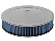 Load image into Gallery viewer, aFe MagnumFLOW Air Filters Round Racing P5R A/F Chrome Assy 14x3: Blk/Blue - 18-21401