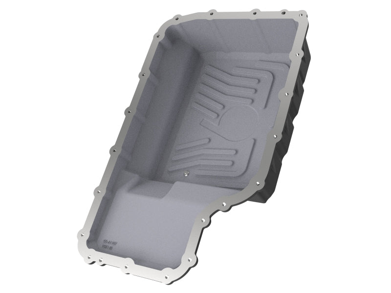 aFe 20-21 Ford Truck w/ 10R140 Transmission Pan Black POWER Street Series w/ Machined Fins - 46-71220B