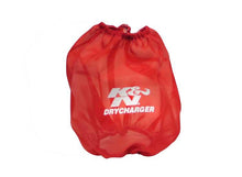 Load image into Gallery viewer, K&amp;N Round Tapered Drycharger Air Filter Wrap Red 7.5in Base ID x 5in Top ID x 7.5in H - RF-1041DR