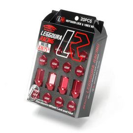 Project Kics 12X1.25 Red Leggdura Racing Lug Nuts (Laser Logo) - 20 PCS - WKIZ3R