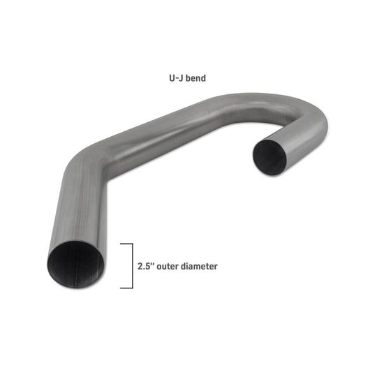 Mishimoto Universal 304SS Exhaust Tubing 2.5in. OD - U-J Bend - MMICP-SS-25U