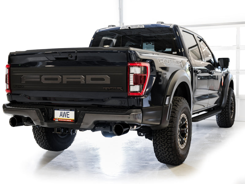 AWE Tuning Gen 3 Ford Raptor SwitchPath Exhaust - Diamond Black Tips - 3025-33356