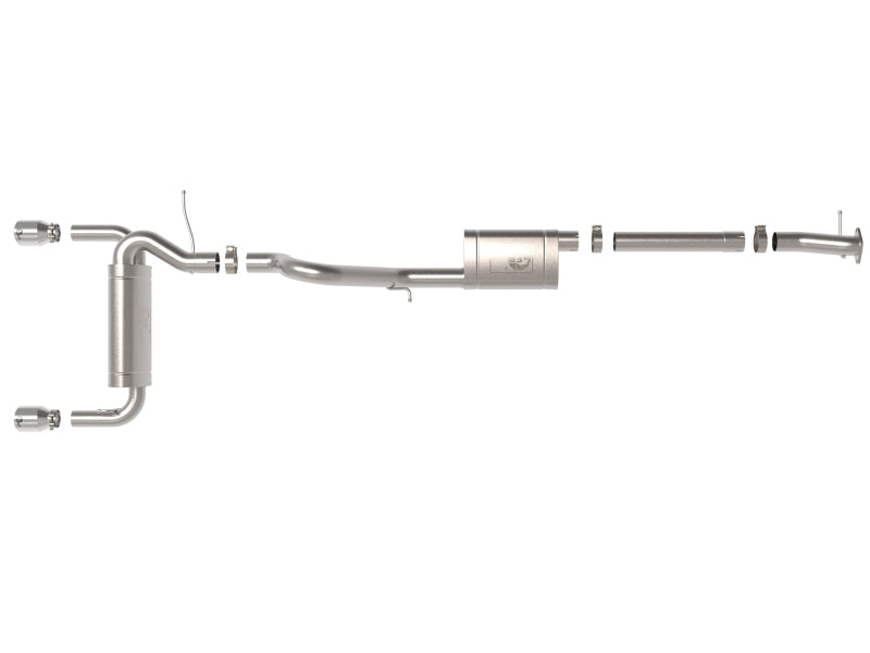 aFe 2021+ Ford Bronco L4-2.3L (t) / V6-2.7L (tt) Vulcan 3in. to 2.5in. SS Cat-Back - Polished - 49-33138-P