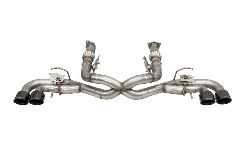 Corsa 2020-2025 Corvette C8 3in Valved Cat-Back 4.5in Blk Quad Tips - Fits Factory NPP Exhaust w/AFM - 21106BLK