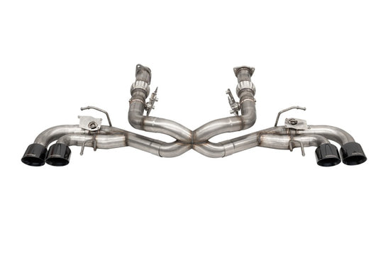 Corsa 2020-2025 Corvette C8 3in Valved Cat-Back 4.5in Blk Quad Tips - Fits Factory NPP Exhaust w/AFM - 21106BLK