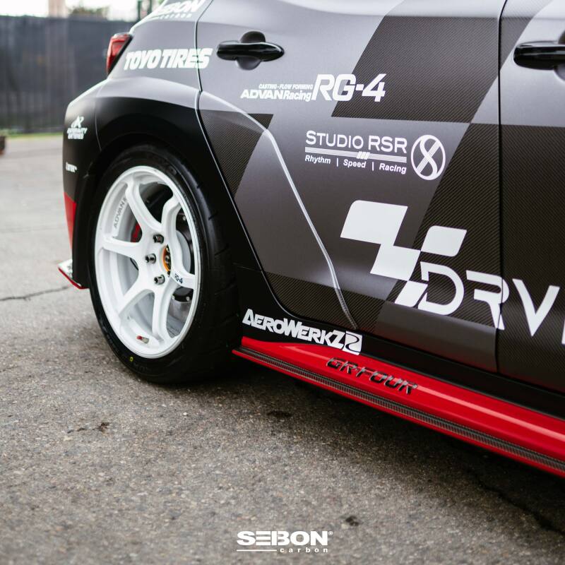 Seibon 2023+ Toyota GR Corolla MB-Style Carbon Fiber Side Skirts - SS23TYGRCOR-MB
