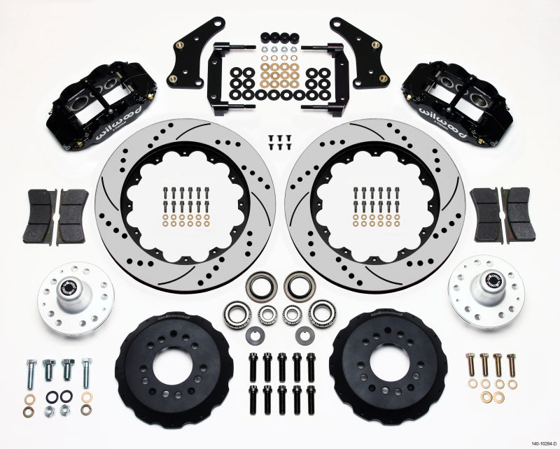 Wilwood Narrow Superlite 6R Front Hub Kit 14.00in Drilled Large GM 57-70 Drop Spindle - 140-10284-D