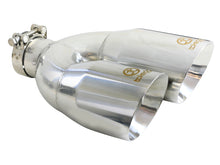Load image into Gallery viewer, aFe Takeda 2.5in 304 Stainless Steel Clamp-on Exhaust Tip Drivers Side 2.5in Inlet 4inDual- Polished - 49T25484-P122