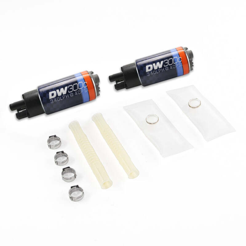 DeatschWerks 340lph DW300C Compact Fuel Pump w/ Install Kit 03-04 Ford Mustang Cobra (2 Pumps) - 9-307-1033