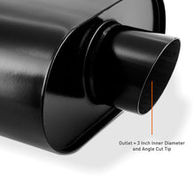 Load image into Gallery viewer, Mishimoto Muffler with 3in Center Inlet/Outlet - Angled Tip - Black - MMEXH-MF-AT-3CCBK