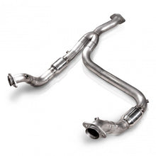 Load image into Gallery viewer, Stainless Works 2011-14 F-150 3.5L 3in Downpipe High-Flow Cats Y-Pipe Factory Connection - FTECODPCAT
