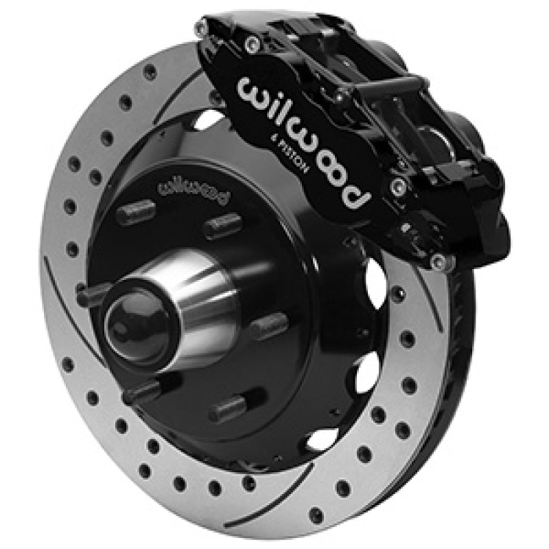 Wilwood 63-87 C10 CPP Spindle FNSL6R Front BBK 13in Drilled/Slotted 6x5.5 BC - Black - 140-16457-D