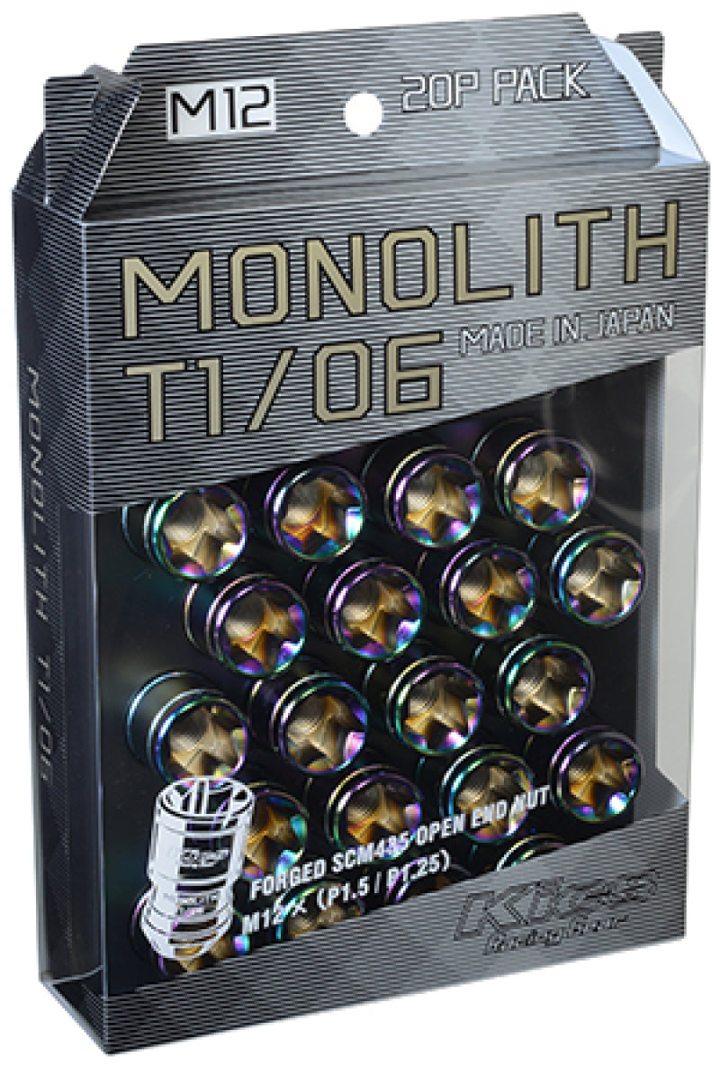 Project Kics 12 x 1.25 Neochrome T1/06 Monolith Lug Nuts - 20 Pcs - WMN03N